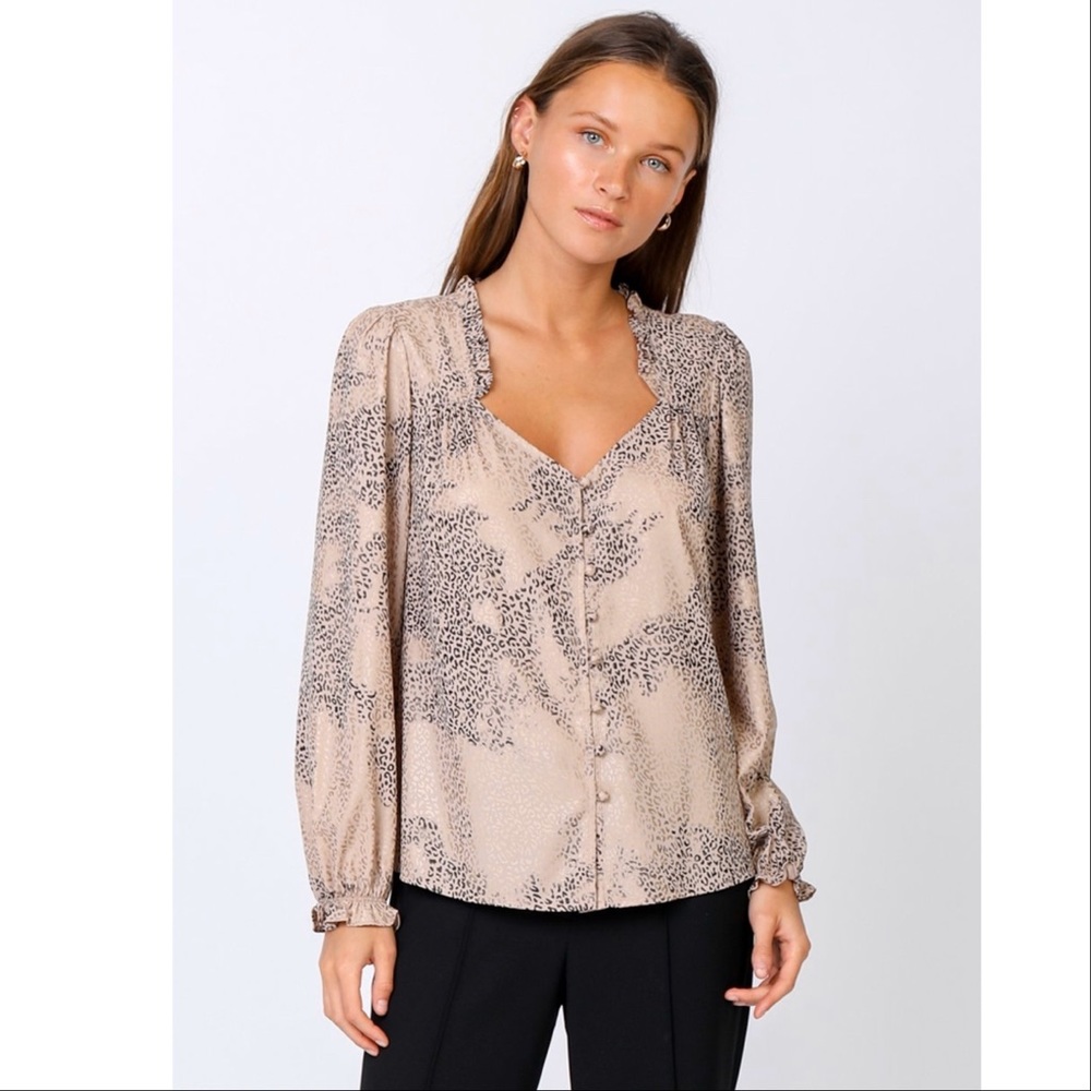 Current Air Leopard Print Blouse size Large